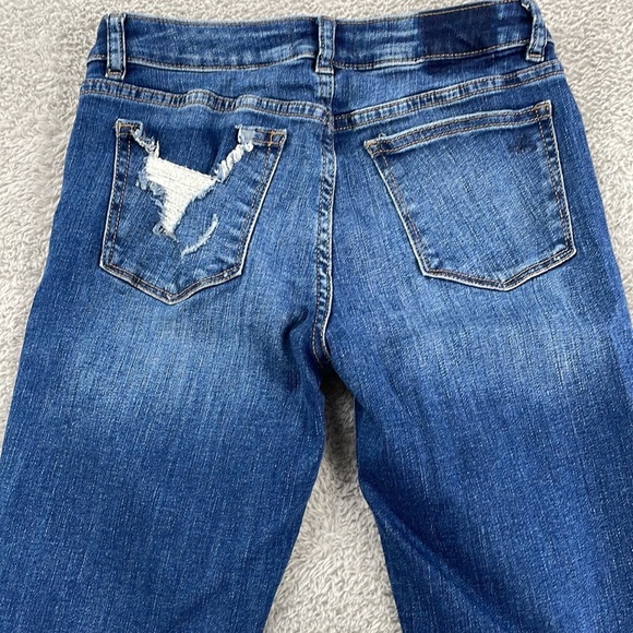 DL1961 Jeans Girls Big Kid 16 Chloe Skinny Medium Wash Stretch Denim Distressed - Picture 8 of 16